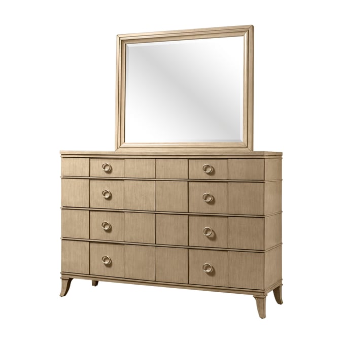 Bernards Verona Country White 8 Drawer Dresser and Mirror BRND-320-DRMR