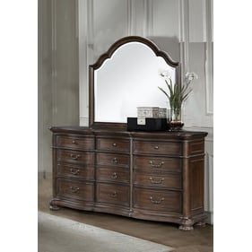 Bernards Tuscany Warm Mahogany Dresser and Mirror