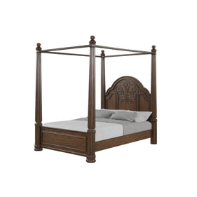 Bernards Tuscany Warm Mahogany Queen Canopy Bed