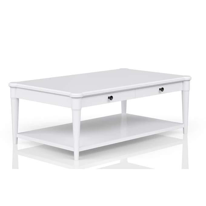 Bernards Wilmington White Cocktail Table with Casters BRND-338-001-W