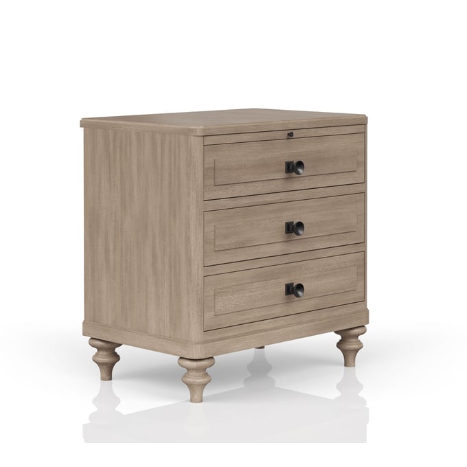 Bernards Wilmington Sand 3 Drawer Night Stand BRND-338-121