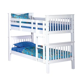 Bernards Sadler White Twin Over Twin Bunk Bed