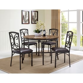 Bernards Tuscan Black Brown 5pc Dining Room Set