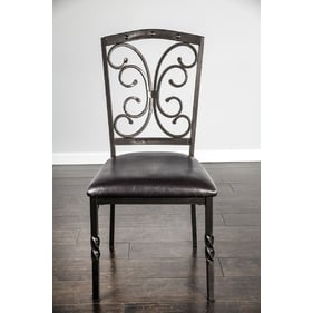 4 Bernards Tuscan Black Brown Side Chairs