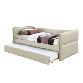 Bernards Trina Tan Upholstered Twin Trundle Daybed