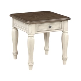 Bernards Linden White Ebony End Table