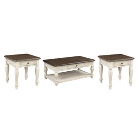 Bernards Linden Drawer 3pc Coffee Table Set