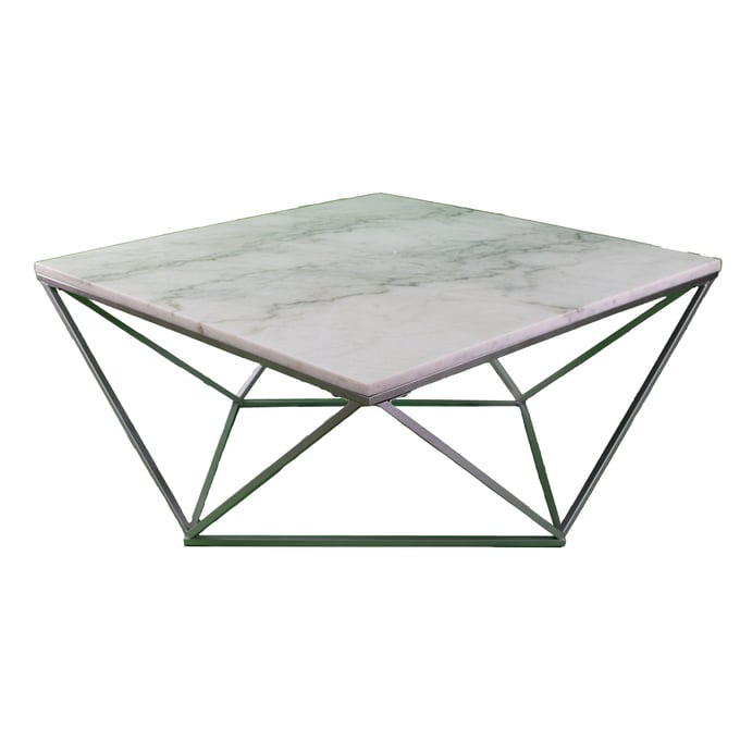 Bernards Athens White Silver Cocktail Table BRND-9618-001