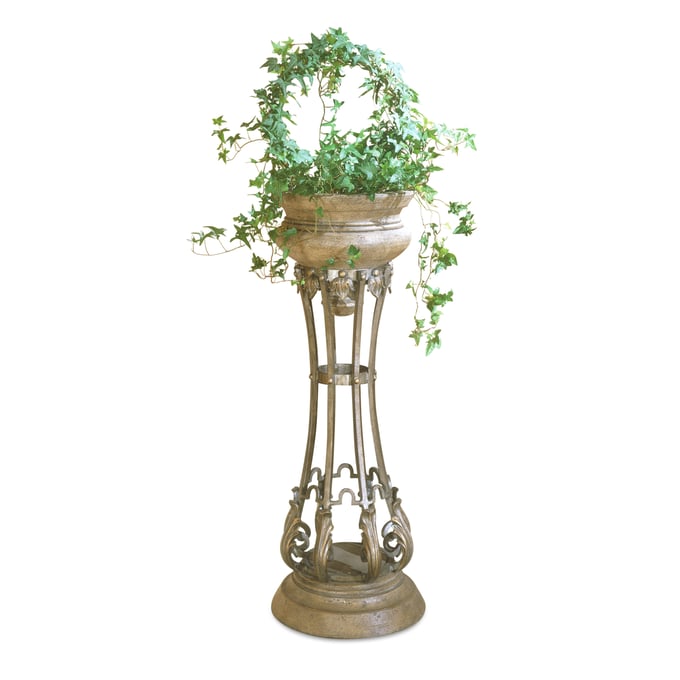 Butler Specialty Budapest Metal And Stone Gold Pedestal Planter BSF-0935070