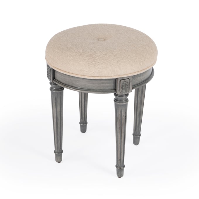 Butler Specialty Bernadette Cream Grey Vanity Stool BSF-1250418