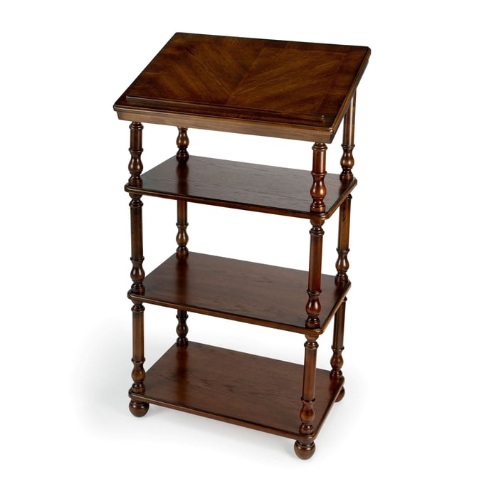 Butler Specialty Alden Medium Brown 4 Tier Library Stand BSF-1512001