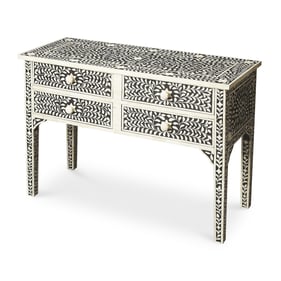 Butler Specialty Vivienne Black Bone Inlay Console Table