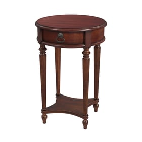 Butler Specialty Jules Dark Brown Drawer Round End Table