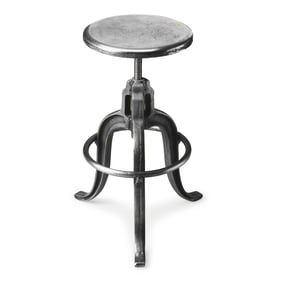 Butler Specialty Parnell Silver Adjustable Swivel Iron 22 Inch Bar Stool