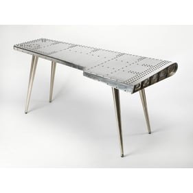 Butler Specialty Midway Aviator Silver Desk