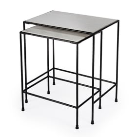 Butler Specialty Carrera Black And White Marble Nesting Tables