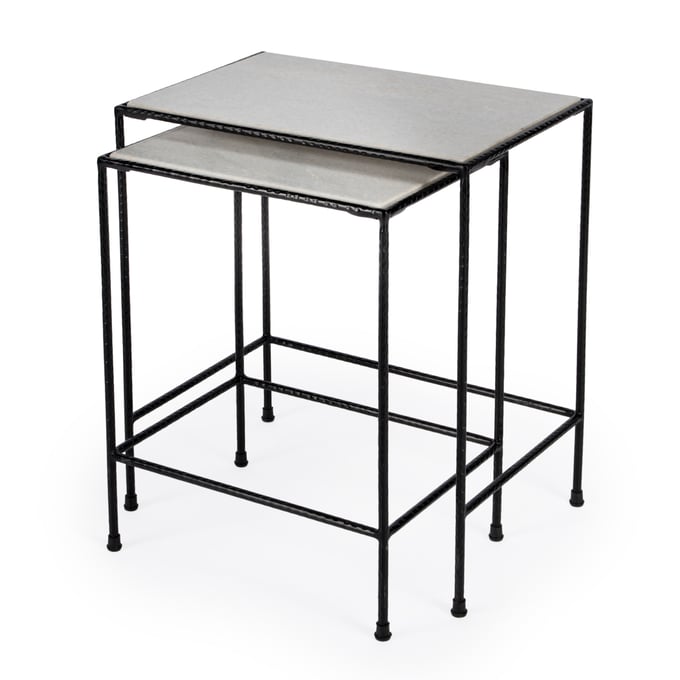 Butler Specialty Carrera Black And White Marble Nesting Tables BSF-2870330