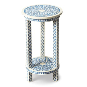 Butler Specialty Vivienne Bone Inlay Blue Side Table