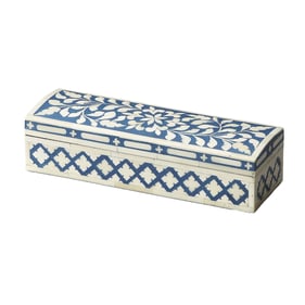 Butler Specialty Hors Doeuvres Amanda Blue Storage Bone Inlay Box