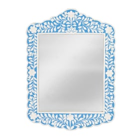 Butler Specialty Vivienne Sky Blue Bone Inlay Wall Mirror