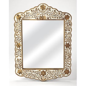 Butler Specialty Vivienne Light Brown Bone Inlay Wall Mirror