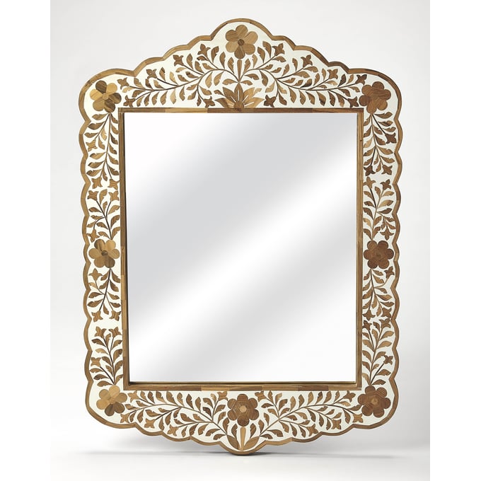 Butler Specialty Vivienne Light Brown Bone Inlay Wall Mirror BSF-3451338