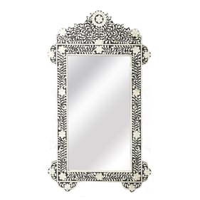 Butler Specialty Vivienne Crown Black White Bone Inlay Wall Mirror