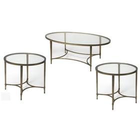 Butler Specialty Monica Gold Oval 3pc Coffee Table Set