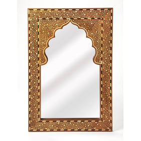 Butler Specialty Chevrier Medium Brown Bone Inlay Wall Mirror