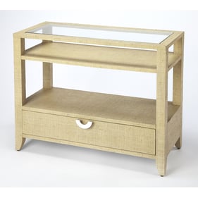 Butler Specialty Amelle Cream Yellow Raffia Console Table