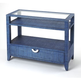 Butler Specialty Amelle Blue Raffia Console Table