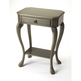 Butler Specialty Channing Gray And Silver Satin Console Table