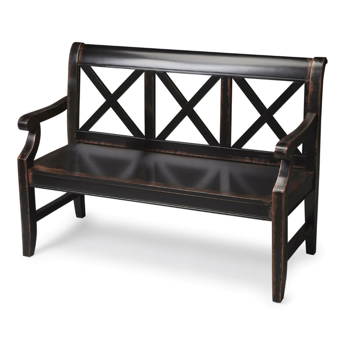 Butler Specialty Newport Gerrit Black Wooden 44 Inch Bench BSF-5048250