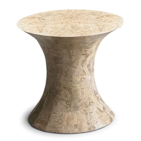 Butler Specialty Jaxon Beige Oval Fossil Stone Side Table