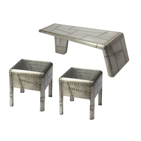 Butler Specialty Midway Aviator Silver 3pc Coffee Table Set