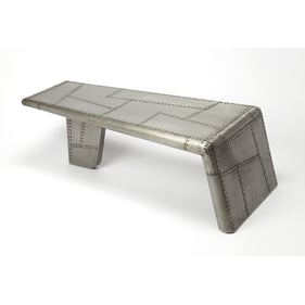 Butler Specialty Midway Aviator Silver Metal Coffee Table