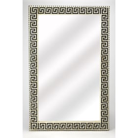 Butler Specialty Eternity Black White Bone Inlay Wall Mirror