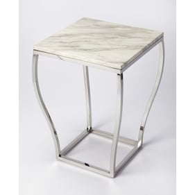 Butler Specialty Haley Silver Marble And Metal End Table