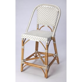 Butler Specialty Solstice White Tan Outdoor Counter Height Stool