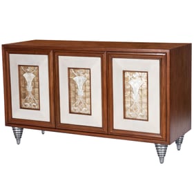 Butler Specialty Shelly Medium Brown Leather And Capiz Shell Inlay 55 Inch ...