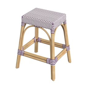 Butler Specialty Robias White Purple Rattan 24.5 Inch Counter Stool