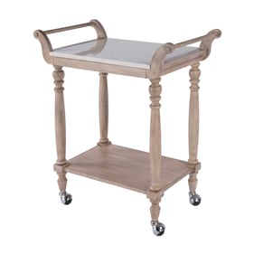 Butler Specialty Danielle Tan Beige 30 Inch Rectangular 2 Tier Bar Cart