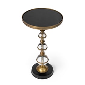 Butler Specialty Forella Black Bronze Clear Pedestal End Table