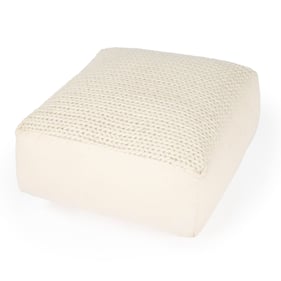 Butler Specialty Fernandos Cream Ivory Woven Pouffe