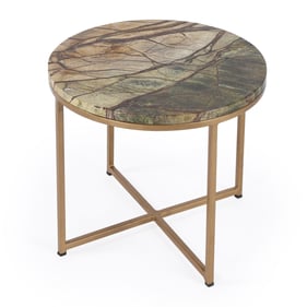 Butler Specialty Giovanniya Gold Marble Side Table