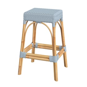 Butler Specialty Robias Baby Blue Rattan 30 Inch Bar Stool