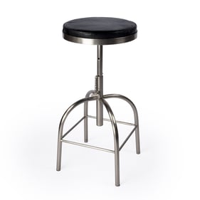 Butler Specialty Clyde Black Leather Adjustable Bar Stool