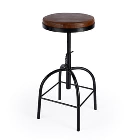 Butler Specialty Clyde Medium Brown Leather Adjustable Bar Stool