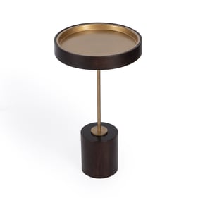 Butler Specialty Shen Gold Dark Brown Pedestal Side Table