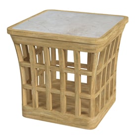 Butler Specialty Monhegan Cream Light Brown Outdoor End Table